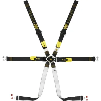 Postroj pro psa FIA 6 bodové bezpečnostní pásy OMP ONE 2 ENDURANCE Pull down, černá