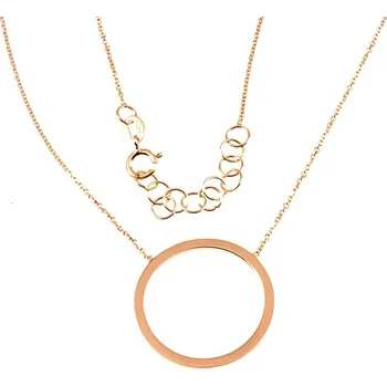 Náhrdelník ŠPERKY-NM, Náhrdelník s kruhovou ozdobou růžové zlato 1036 Délka náhrdelníku: 42 cm