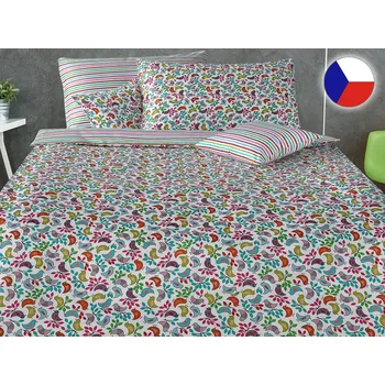 Povlečení Luxusní povlečení bavlněný satén 70x90, 140x200 GEON Barevní ptáčci