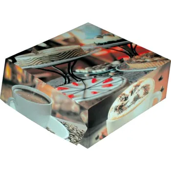 Jednorázové nádobí Krabice dortová 25x25x10cm, bílá - 50 ks