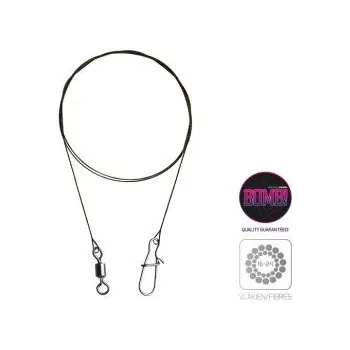 DELPHIN - Wolfrámové lanko BOMB! s obratl. a karabinkou 9kg/30cm/2ks