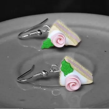 Náušnice CircusMind Sladké náušnice Fimo - dorty s růžičkami S1957