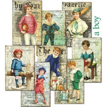 Blok designových mini papírů Boy, 24 listů