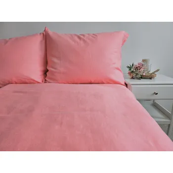 Povlečení Nelly Souprava lněného povlečení Super soft - růžová 140x200 + 70x90