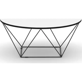 Konferenční stolek Kulatý konferenční stůl WIRE, průměr 105 cm, bílá