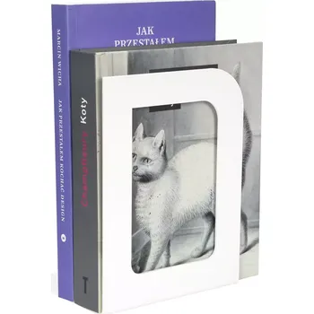 Zarážka na knihu Knižní opěrka - univerzální ostrá hrana, levá, bílá