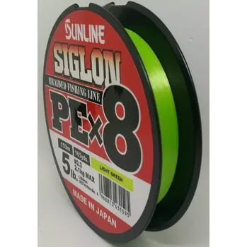 SUNLINE šňůra SIGLON PEx8 Light green 150m - 0,187mm 9.2 kg