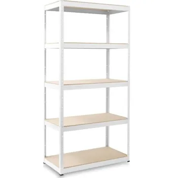 Dílenský regál FISTAR Lakovaný regál bílý  90 x 40 x 180 cm 5 polic