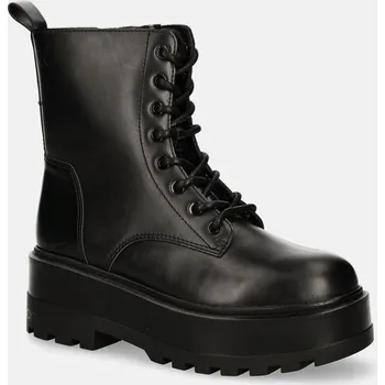 Dámská zimní obuv Farmářky Calvin Klein Jeans FLATFORM HIGH LACE UP MG DL dámské, černá barva, na platformě, YW0YW01535 99X, EUR 39