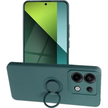Pouzdro na mobilní telefon Silicone RING Case pouzdro 3v1 pro Xiaomi RedMi NOTE 13 PRO 5G zelené