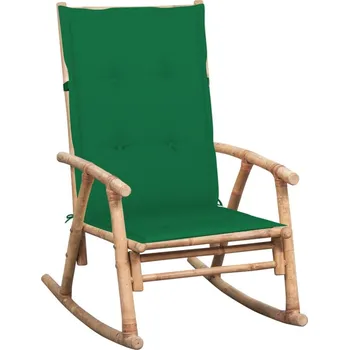 vidaXL Houpací křeslo s poduškou bambus [3063903] Barva: Zelená