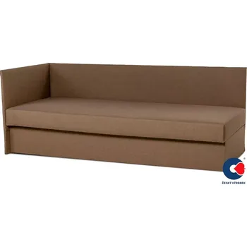 Postel Čalouněná válenda Junior s malým a velkým čelem, hnědá (č. 140), Levá