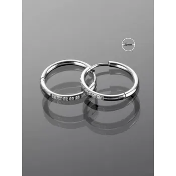 Náušnice Prosperk Náušnice kroužky s kamínky z oceli S1379