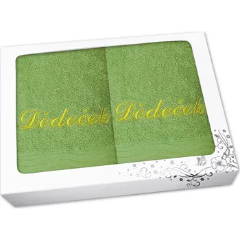 Ručník Dárkové balení ručníku a osušky DĚDEČEK zelená