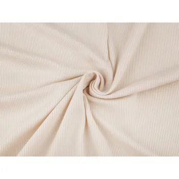 Úplet bavlněný žebrovaný, barva 2 béžová světlá