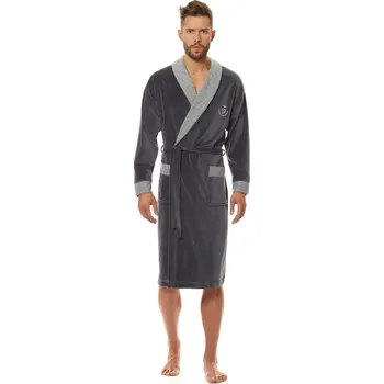 L&L župan pánský 9102 - grafit, XL (Bavlněný pánský župan L&L 9102)