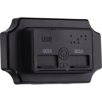 Elektrická zásuvka 2x USB QC3.0 zásuvka 12/24V, montáž na povrch, vypínač 34677.2