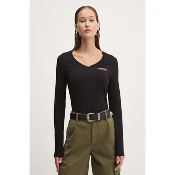 Tričko s dlouhým rukávem Guess Jeans černá barva, W4YI21 J1314 W4YI21.J1314 99X, vel. S