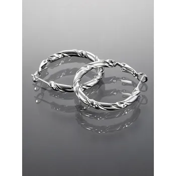 Náušnice Prosperk Stříbrné náušnice z oceli zdobené kruhy S2469