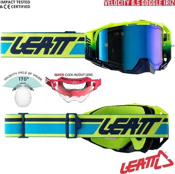 Motocyklové brýle MX brýle LEATT Velocity 6.5 IRIZ Lime 2024