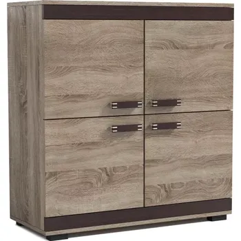 Komoda Komoda P11, dub canyon/lišta wenge (úchyt č.1, nohy černé)