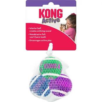 Hračka pro kočku KONG Active hračka pro kočky, tenisové míčky se zvonečky
