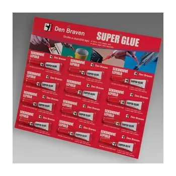 Stavební chemie Sekundové lepidlo plato 12ks - 3g tubička DEN BRAVEN 50700RL