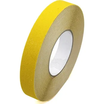 Výstražná páska Žlutá korundová protiskluzová páska FLOMA Standard - 18,3 m x 2,5 cm a tloušťka 0,7 mm (80081049) FLOMAT