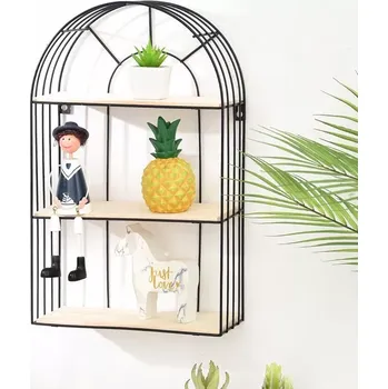 police Dekorativní černá nástěnná police 45 cm