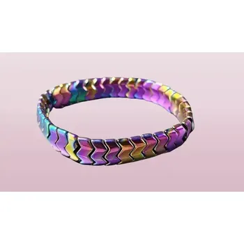 Náramek Duhový hematitový náramek – vlnkový design