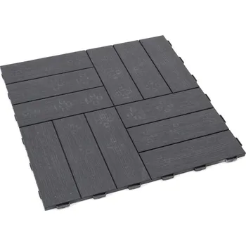 Venkovní dlažba Šedá plastová terasová dlažba Linea Marte (dřevo) - 55,5 x 55,5 x 1,3 cm (80070170) FLOMAT