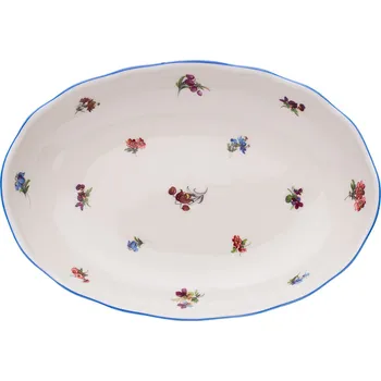Český porcelán, a.s., Dubí Mísa oválná, 23 cm, rakouská házenka, slonová kost, Český porcelán
