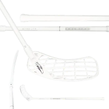Florbalová hůl SALMING Nitrolite Hawk F30 JR White/Silver 92(103 R) - 92 (103) cm/Pravá ruka dole