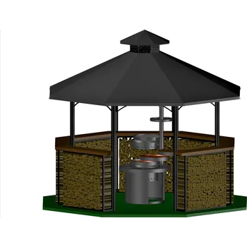 staBico PŘÍSTŘEŠEK PRO ZAHRADNÍ GRILOVACÍ CENTRUM - OCTAGON