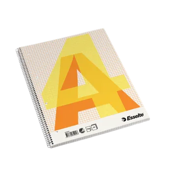 Sešit Blok se spirálou Esselte A4, čtverečkovaný, 70 listů