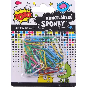 Kancelářská sponka Sponka kancelářská barevná 40 ks, 28 mm