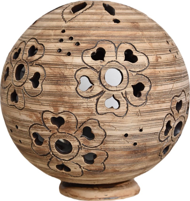 Supeko keramický svícen KOULE srdíčkové květy 22 cm