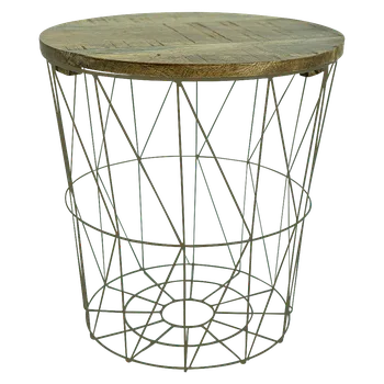 Konferenční stolek Odkládací stolek Industrial II, ø 29 × 29 cm, mangové dřevo, ocel 77829-3