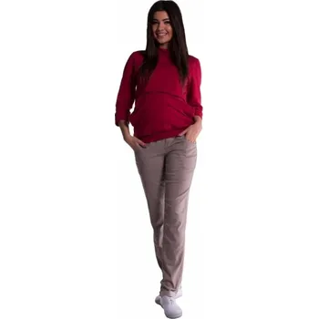 Be MaaMaa Těhotenské kalhoty - béžové vel. XL, Velikosti těh. moda XL (42)