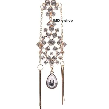 Vánoční ozdoba Tikka velká ozdoba na čelo se zirkony Zelená/ Bílá Bílá