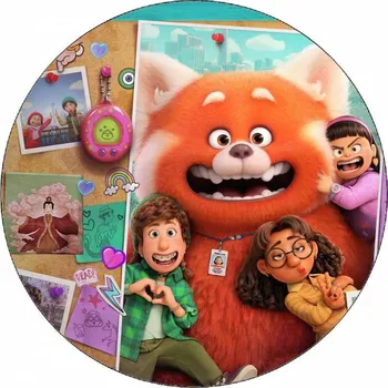 Jedlá dekorace na dort Jedlý papír Proměna Mei s rodinou 19,5 cm