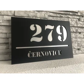 Domovní cedule Home Deco Číslo popisné - Alu Dibond + Plexi
