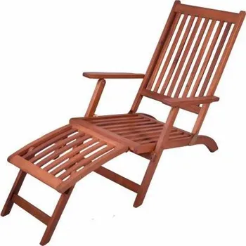 Zahradní lehátko Kvalitní dřevěné venkovní lehátko / křeslo 2v1 s odnímatelnou částí pod nohy