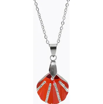 Náhrdelník JSB bijoux s.r.o. Ocelový náhrdelník malá mušle Swarovski Siam