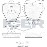 Sada brzdových destiček, kotoučová brzda ICER 181692