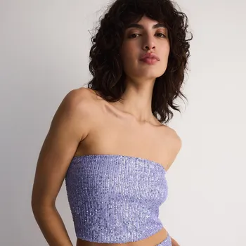 Dámské tričko Reserved - Flitrový top - levandulová - 5518V-04X - 5518V-04X-M-3