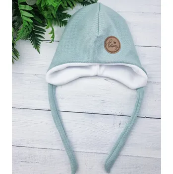 Čepice Kulišárny MINT WAFLE ušanka s fleecem velikost / orientační věk: 2/ 3-6 m