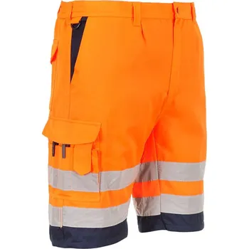 Pánské kraťasy PORTWEST Kraťasy Hi-Vis L043, do pasu, reflexní POR-L043ONRM M Oranžová/navy