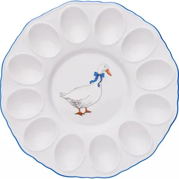 Český porcelán, a.s., Dubí Podnos na vejce, 24 cm, husy, Český porcelán
