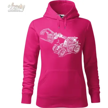 Pánská mikina Mikina - JCB 500 - teleskopický manipulátor Barva: Purpurová (40), Velikost: S, Střih: Dámské